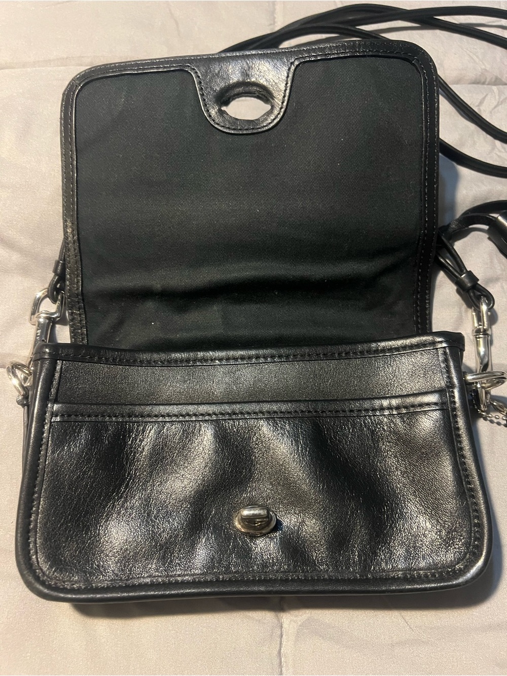 Coach Black Leather Crossbody with Tassel Charm - Picture 4 of 6